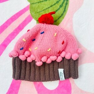 Pink and Brown Cupcake Beanie for kids